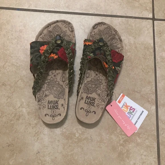 Muk Luks Elaine Braided Thong Flip Flop Sandals Size 8 - Picture 1 of 3